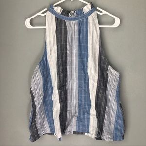 Universal Thread Blue and White Striped Tank Top